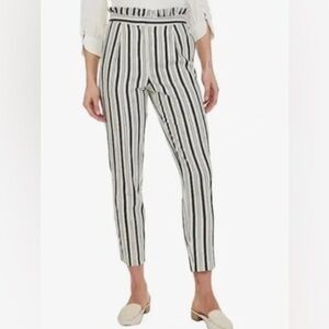 Express Tailored Black and White Striped Dress Pants